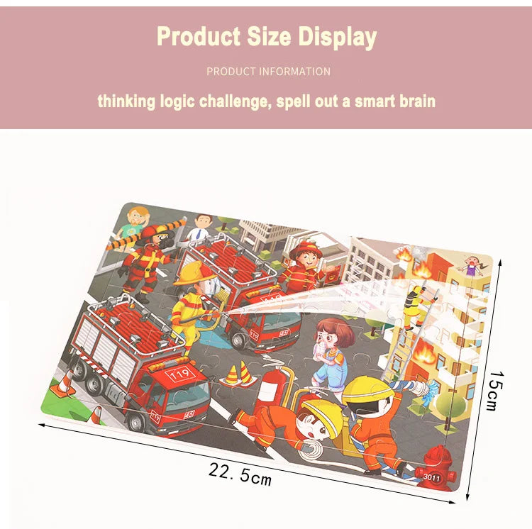 Logic Thinking Intellectual Wooden Game Puzzle Jigsaw Animal Vehicle Cartoon Early Educational Toys For Kids Children Gift