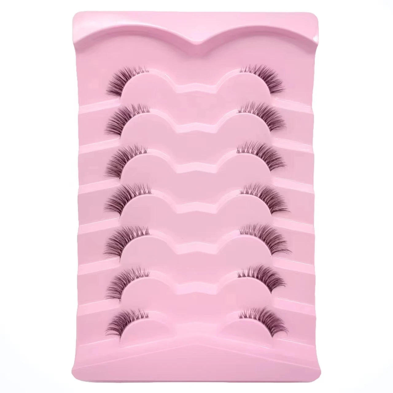 7 pairs 3-5-9mm mixed length fox eyelashes D curl slim faux mink eyelashes fluffy fairy cat eye lashes natural look