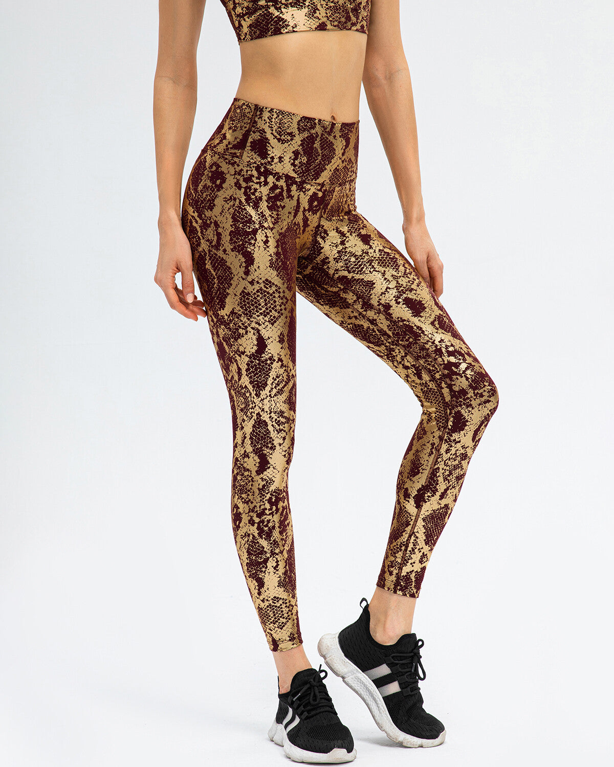 Emery Metallic Leggings - Brown