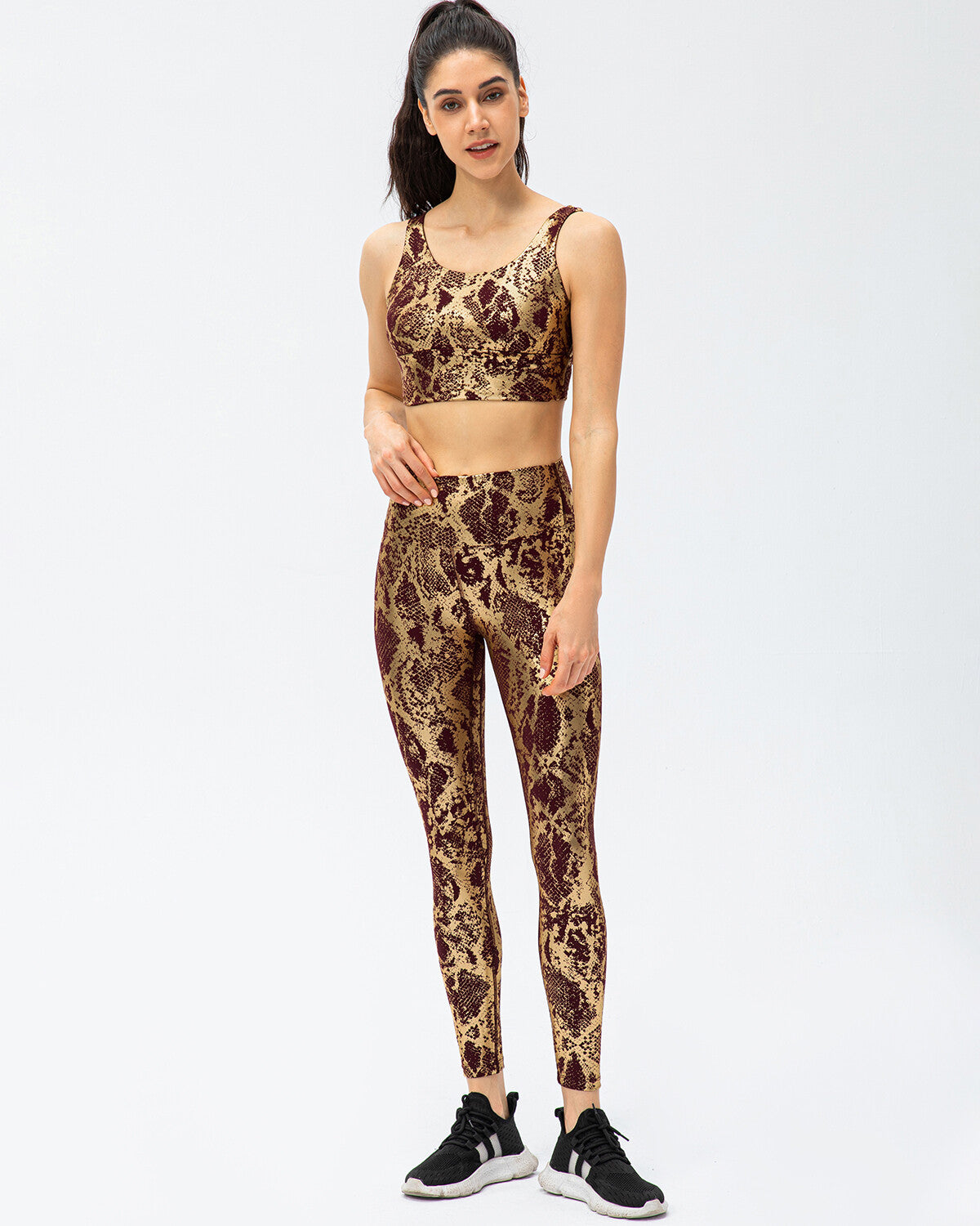 Emery Metallic Leggings - Brown