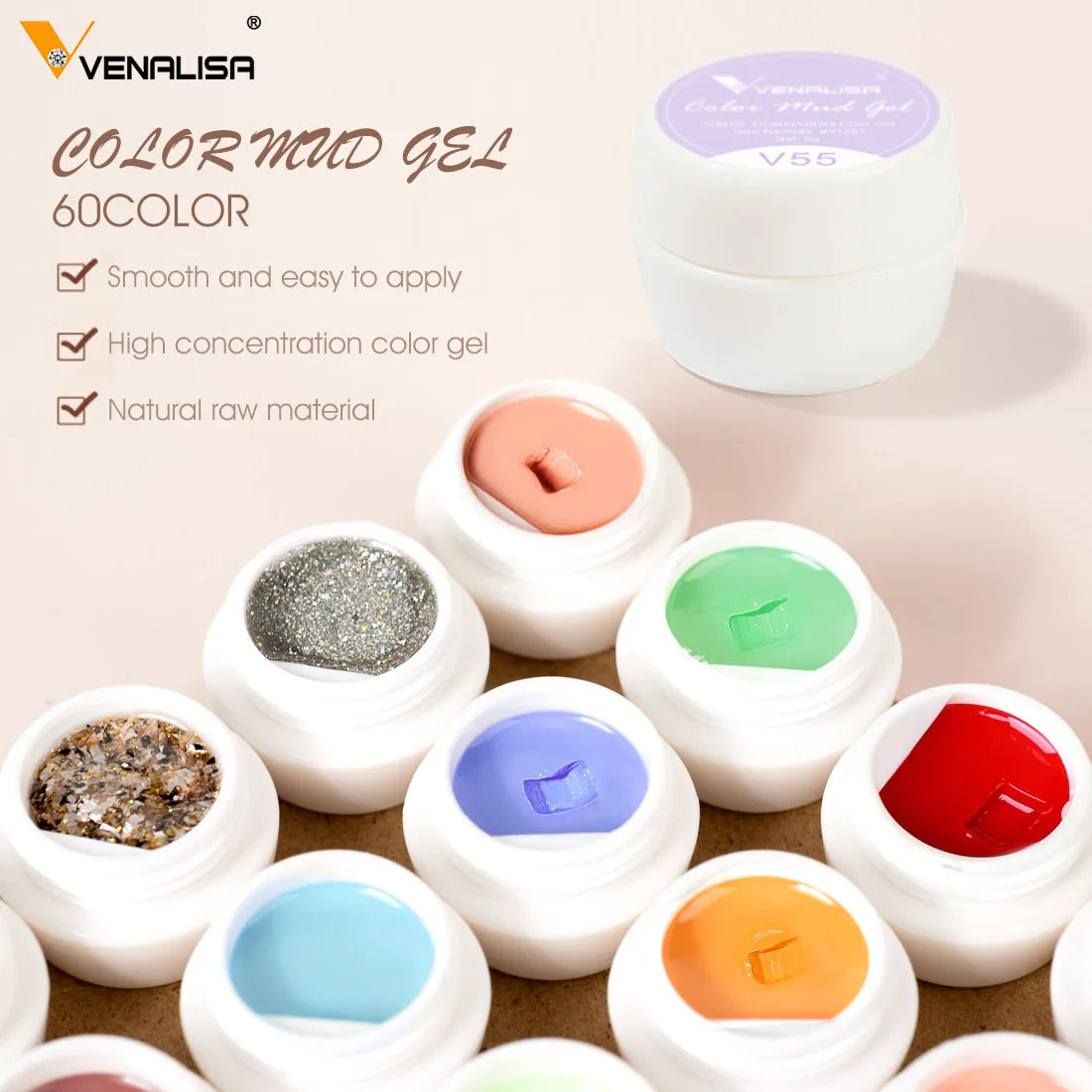 VENALISA Enamel Gel Nail Art Mud Gel Not Flowing Painting Varnish Small Jar Creamy Texture Drawing Gel Smooth Gel Nail Polish