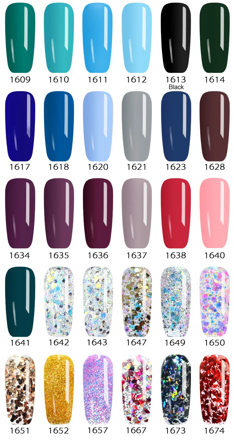 New Nail Art VENALISA Semi Permanent Enamels Red Color Glitter UV Paint Gel Nail Polish Sequins Nail Gel Varnish Lacquer Gel