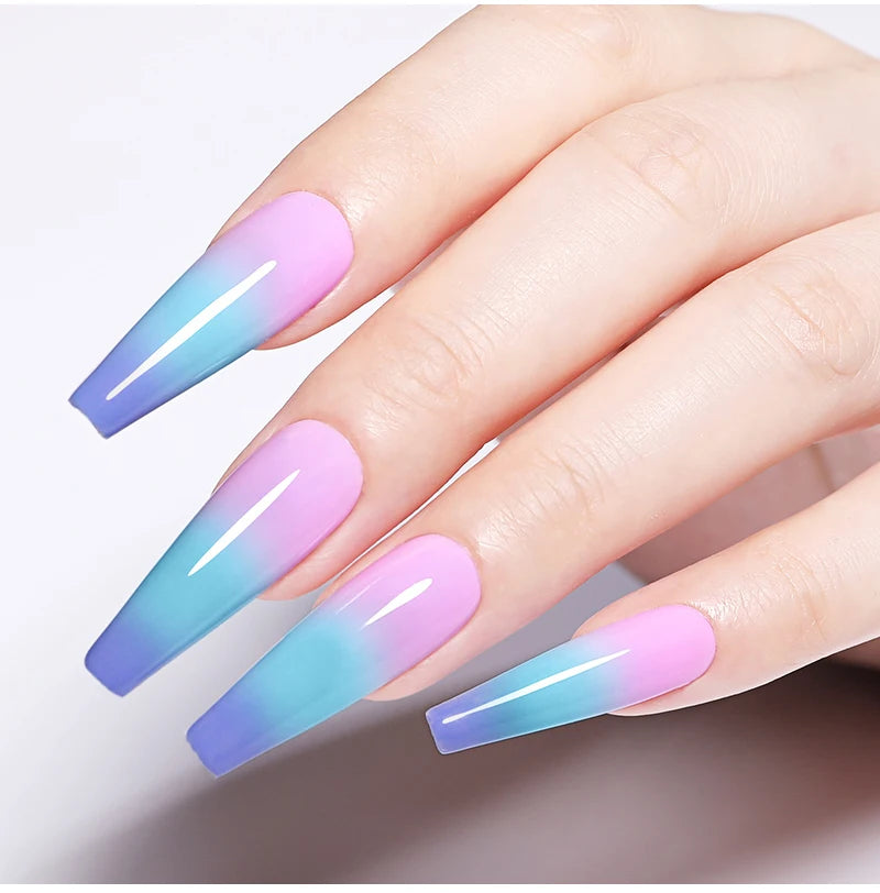 LILYCUTE Thermal Nail Gel Polish 3 Layers Temperature Shiny Color Changing Series Semi Permanent  Soak Off UV Nail Gels Polish