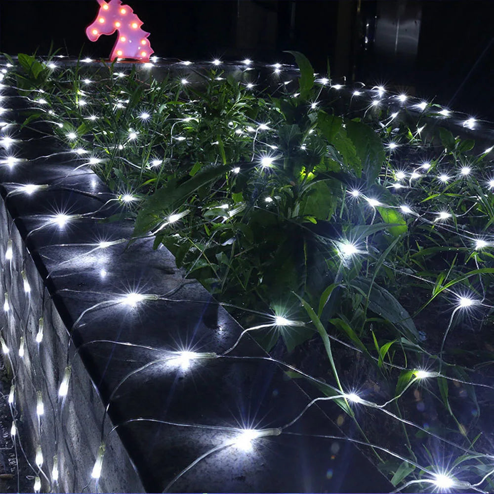 Net Mesh Led Lights 3M/6M/12M LED String Christmas Fairy Curtain Garland Outdoor Waterproof For Party Garden Wedding Decoration