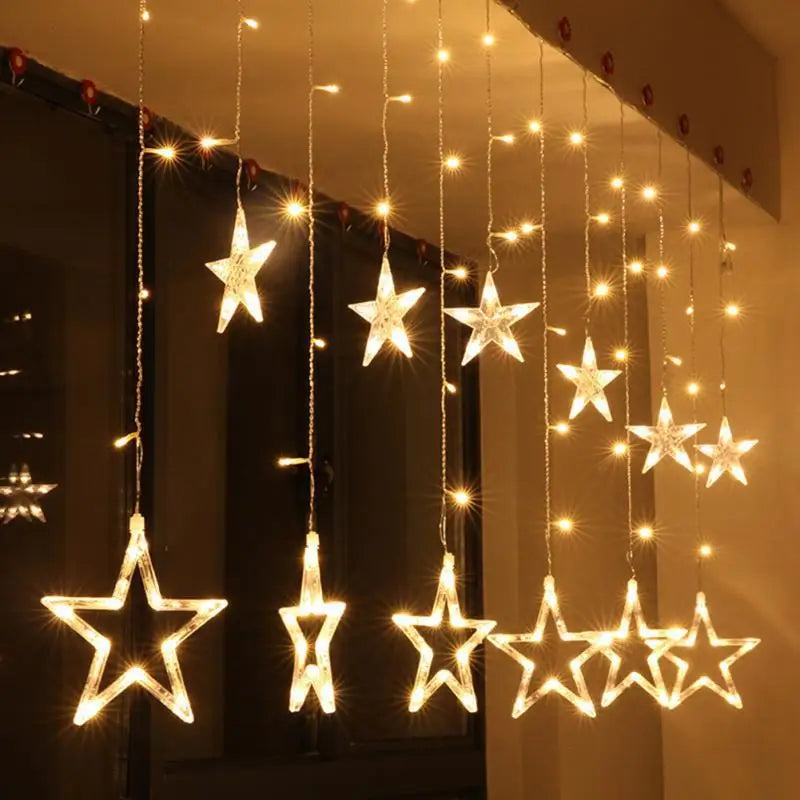 AC110V or 220V Holiday Lighting LED Fairy lights Star Curtain String luminarias Garland Decoration Christmas Wedding Light 3M