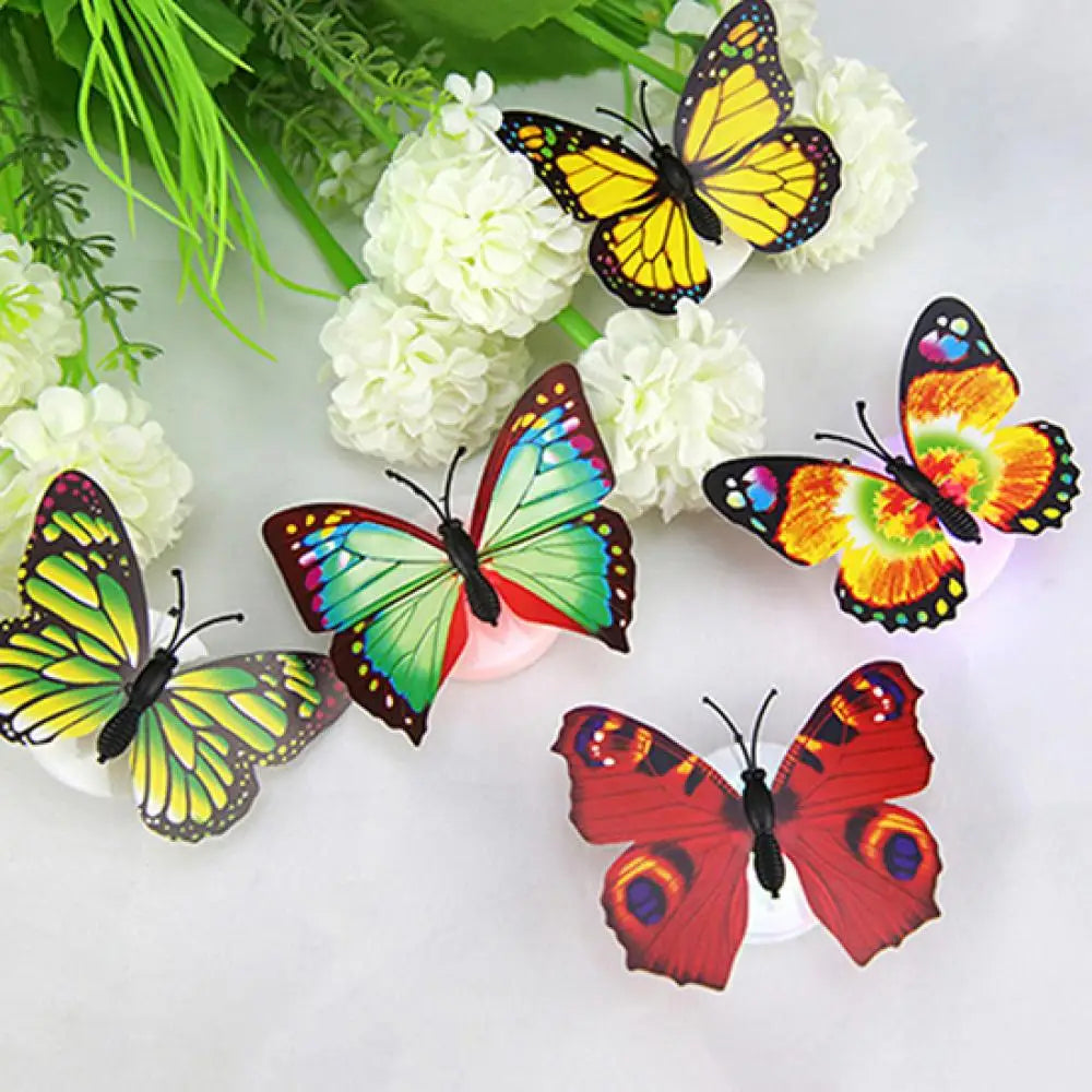 Luminous Butterfly Wall Sticker Wedding Decorative Bedroom Stick-on Night Light Cartoon Lamp Stickers Children Gifts Toys