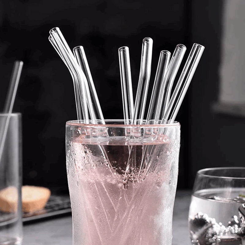 20cm Glass Smoothie Straw, Reusable Clear Drinking Straws for Smoothie Milkshakes Environmentally Friendly Drinkware Straw