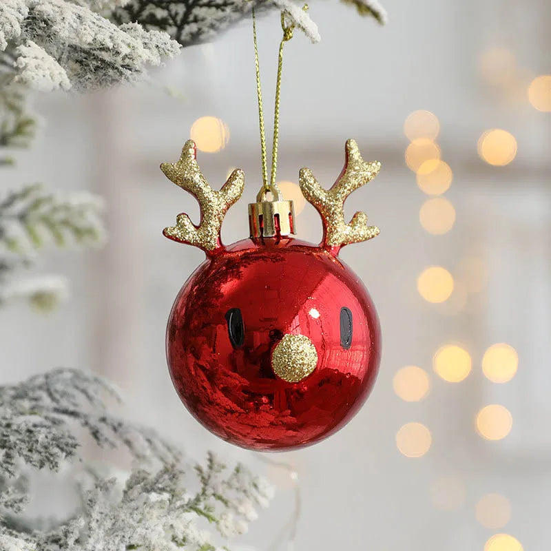 2pcs Elk Christmas Balls Ornaments Xmas Tree Hanging Bauble Pendant  Christmas Decorations for Home New Year Party Navidad 2024