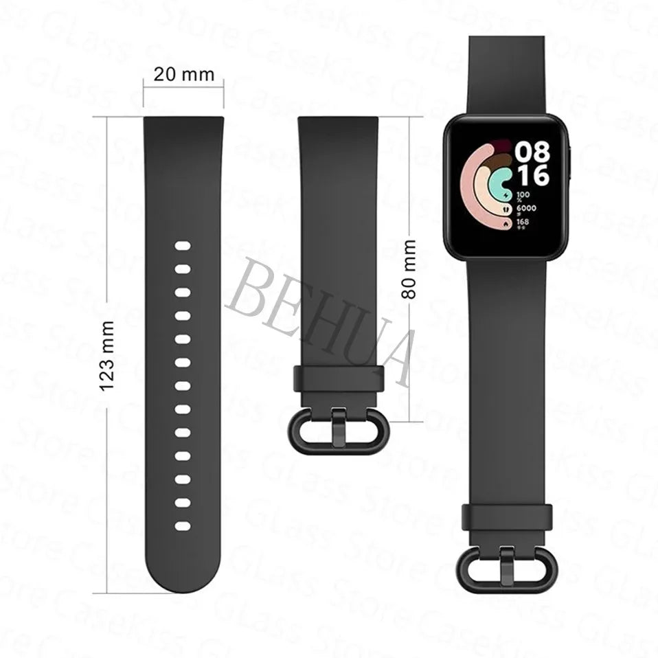 Silicone Band Strap For XiaoMi Mi Watch Lite / For Redmi Watchstrap For Redmi Watch 2 Lite WristBand Bracelet Replacement +Case