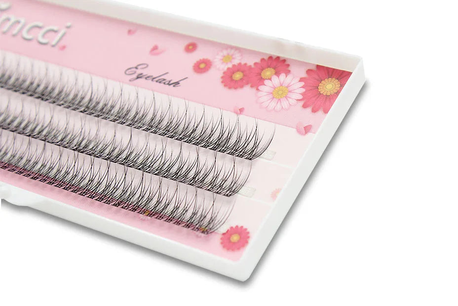 Kimcci 120pcs Premium Mink Individual Dovetail Eyelash Extension Natural 3D Cluster Eyelashes Professional Makeup Flared Lashes