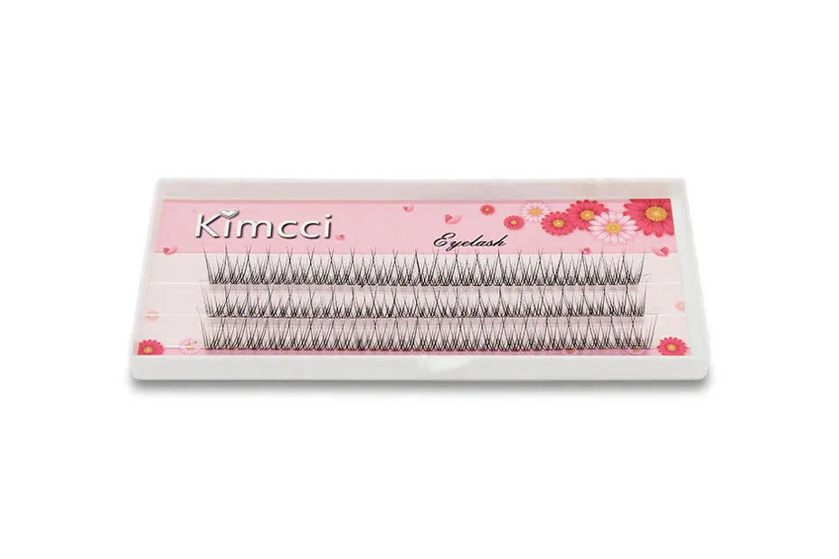 Kimcci 120pcs Premium Mink Individual Dovetail Eyelash Extension Natural 3D Cluster Eyelashes Professional Makeup Flared Lashes