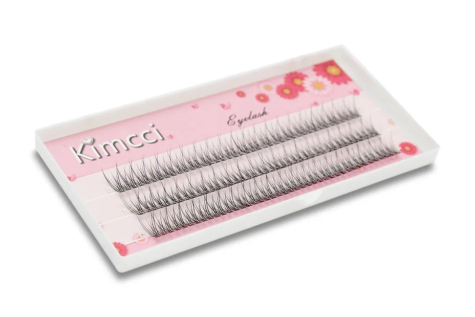 Kimcci 120pcs Premium Mink Individual Dovetail Eyelash Extension Natural 3D Cluster Eyelashes Professional Makeup Flared Lashes