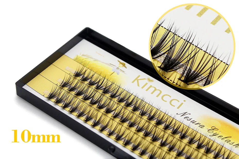 Kimcci 120pcs Premium Mink Individual Dovetail Eyelash Extension Natural 3D Cluster Eyelashes Professional Makeup Flared Lashes