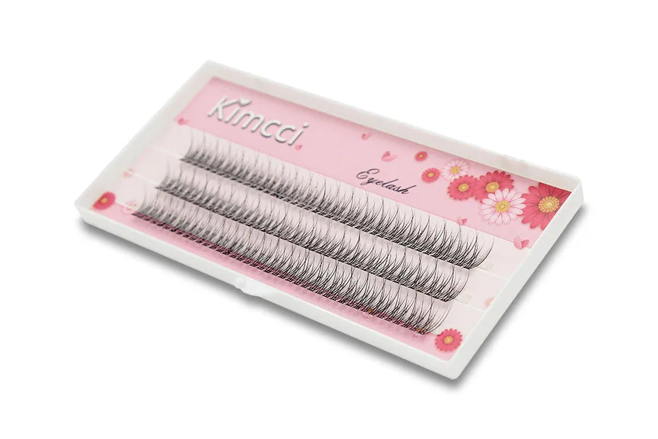 Kimcci 120pcs Premium Mink Individual Dovetail Eyelash Extension Natural 3D Cluster Eyelashes Professional Makeup Flared Lashes