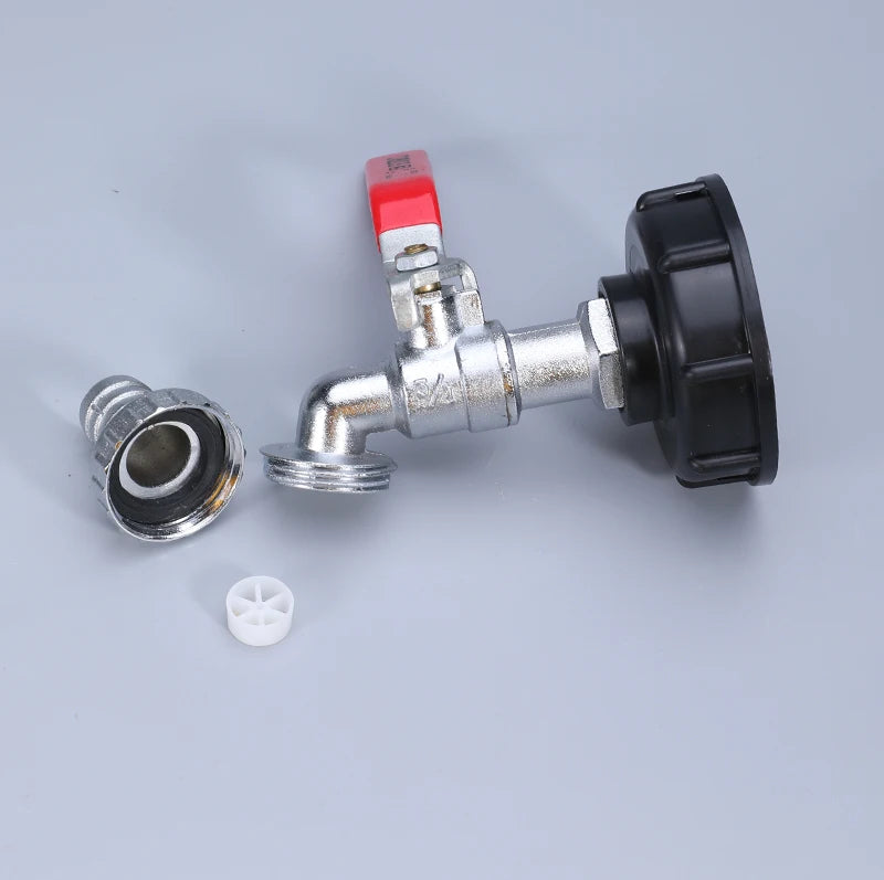 S60x6 Coarse Thread IBC Tank Tap Connecter X 1/2'' 3/4'' Water Coupling Adapter 1000L Garden Home Replacement Valve Fitting