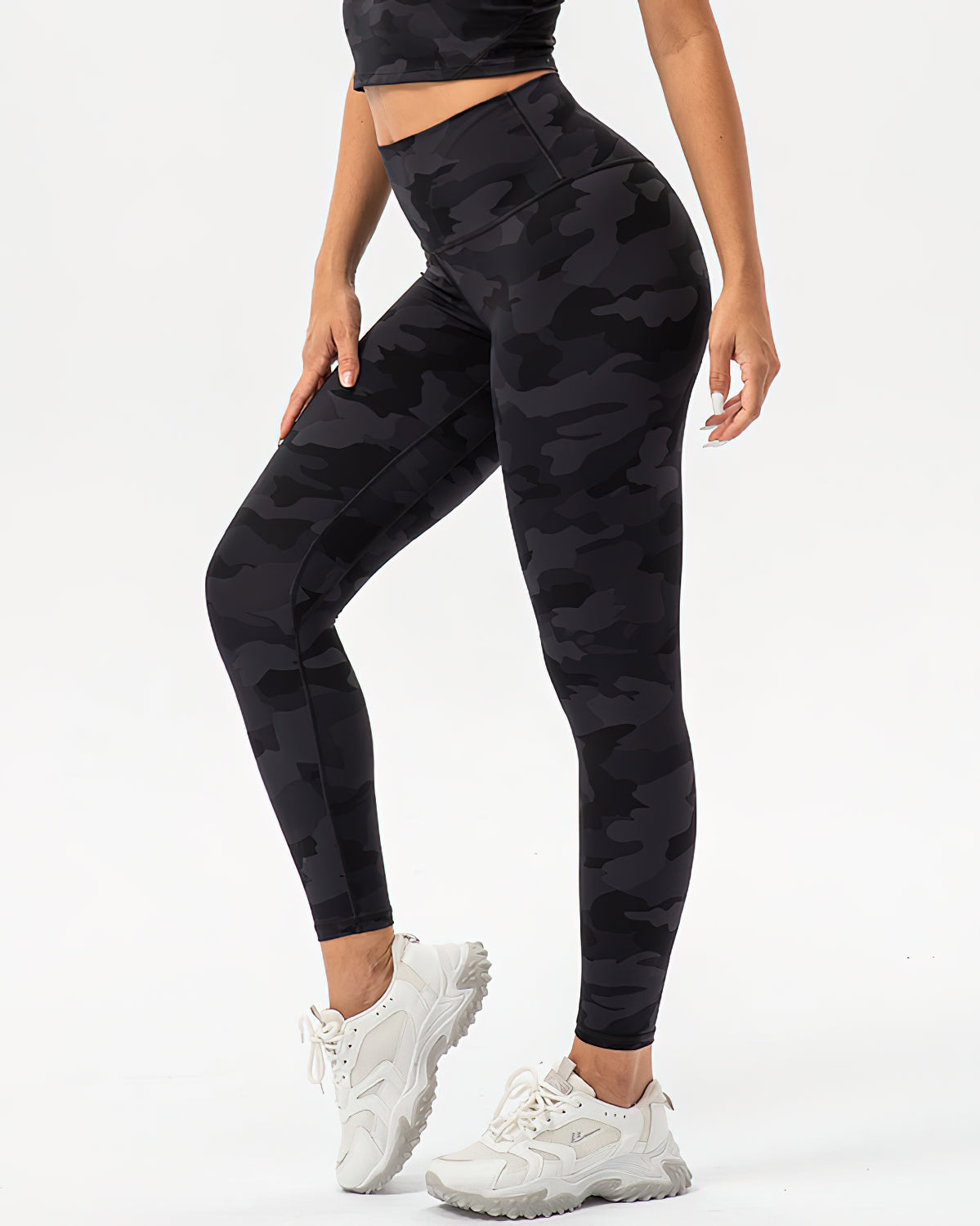 Harper Camo Leggings - Black