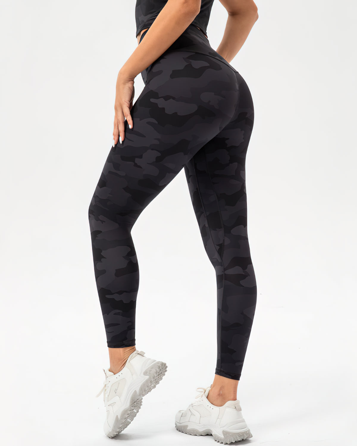 Harper Camo Leggings - Black