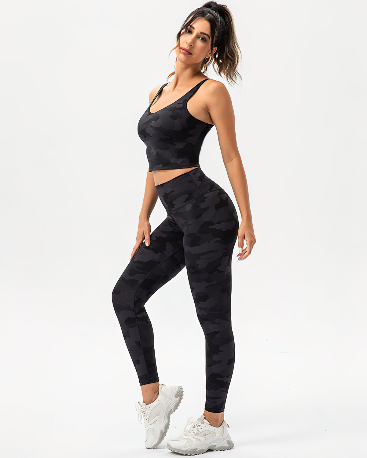 Harper Camo Leggings - Black