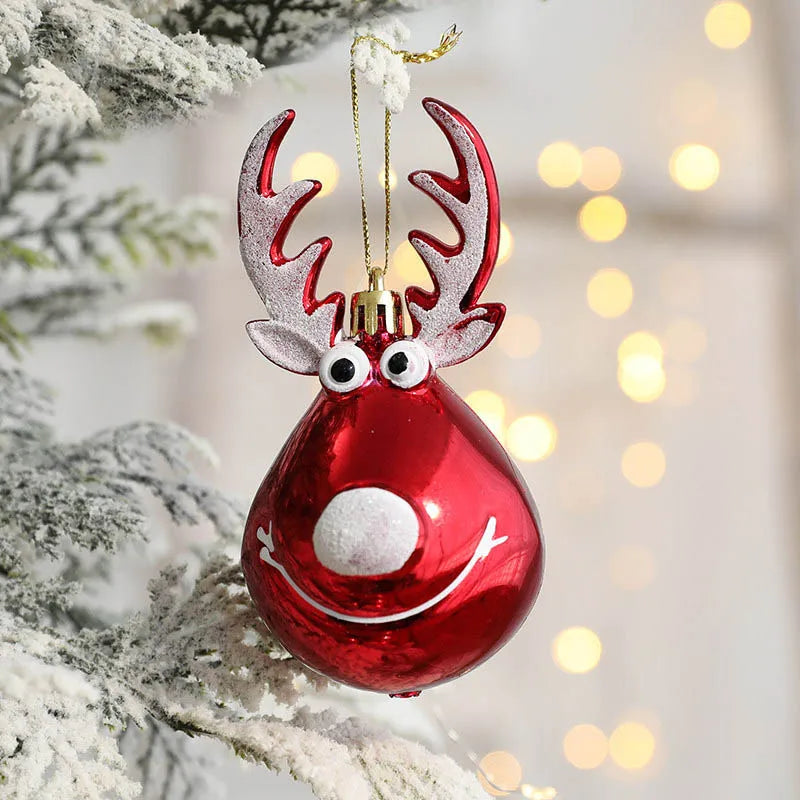 2pcs Elk Christmas Balls Ornaments Xmas Tree Hanging Bauble Pendant  Christmas Decorations for Home New Year Party Navidad 2024