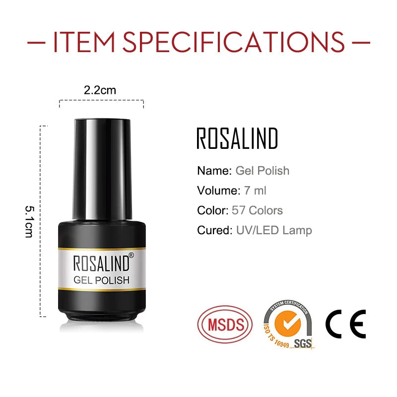 ROSALIND 72 colori smalto gel per unghie 7 ml semipermanente smalto gel tutto per manicure soak off gel liquido unghie art design