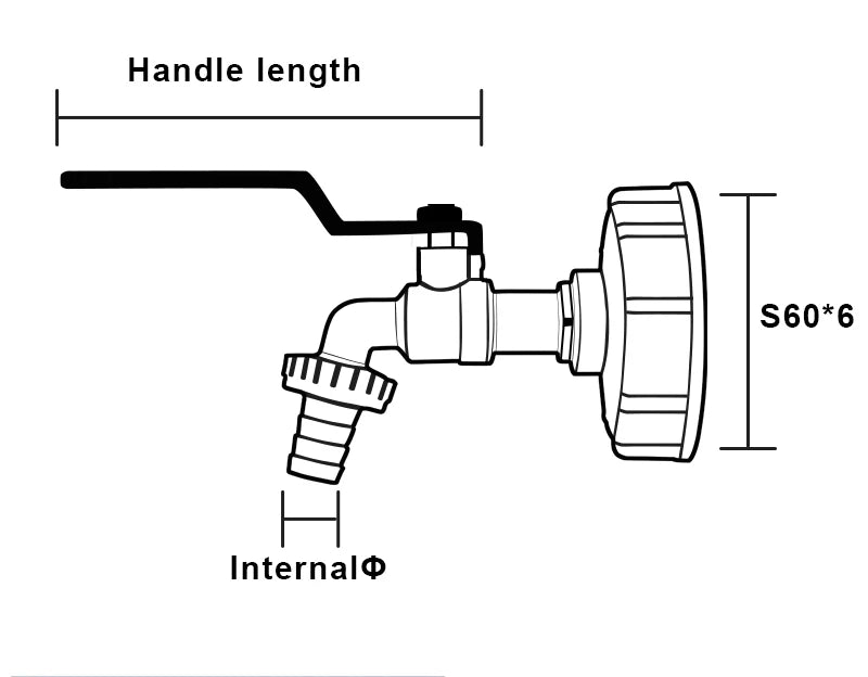 S60x6 Coarse Thread IBC Tank Tap Connecter X 1/2'' 3/4'' Water Coupling Adapter 1000L Garden Home Replacement Valve Fitting