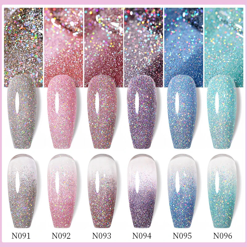 UR SUGAR 7.5ml Glitter Sequins Gel Nail Polish Manicure Winter Christmas Festival Nail Gel UV LED Soak Off Nail Art Gel Varnish