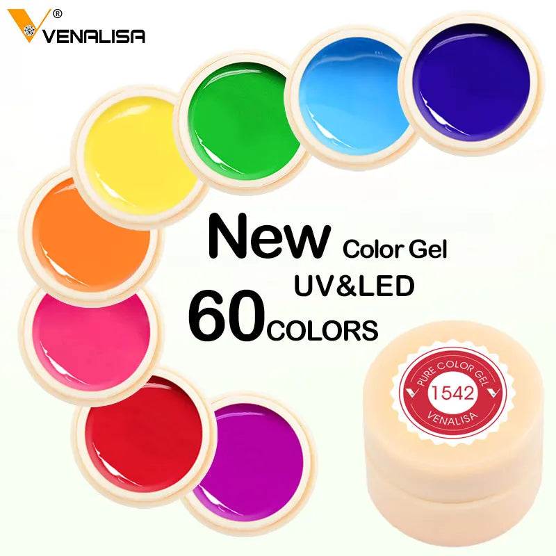 New Nail Art VENALISA Semi Permanent Enamels Red Color Glitter UV Paint Gel Nail Polish Sequins Nail Gel Varnish Lacquer Gel