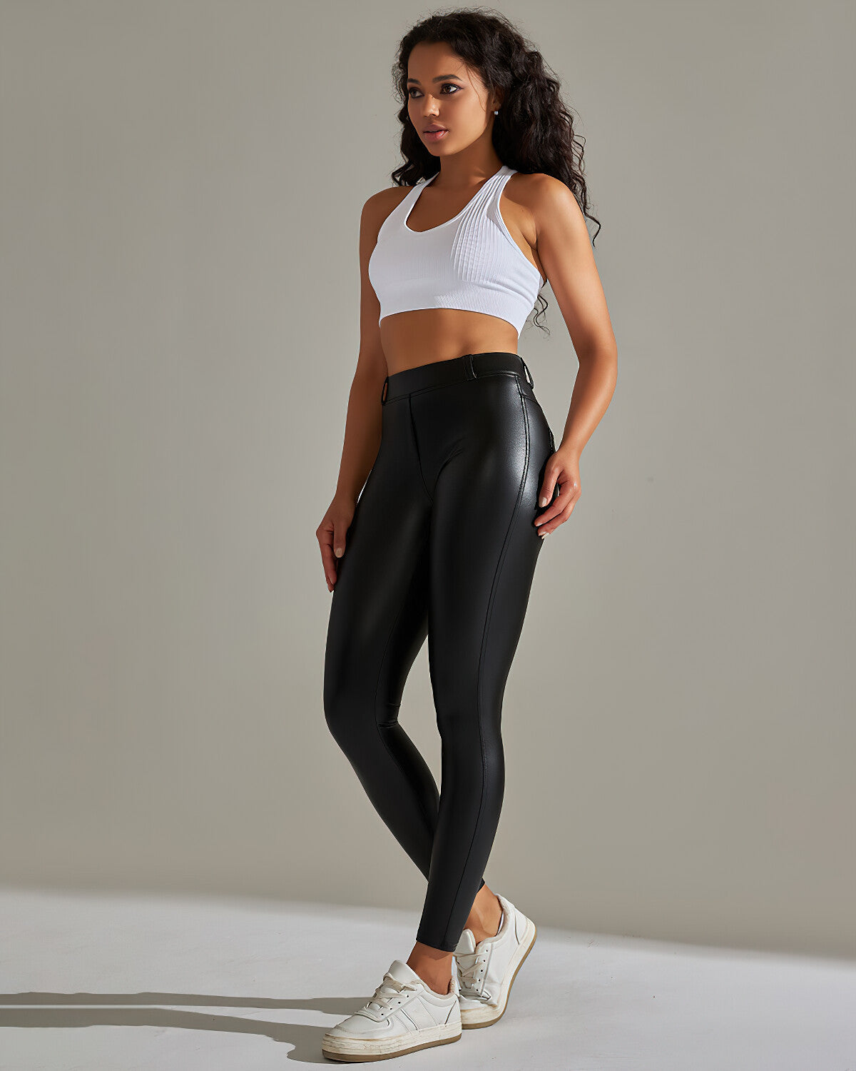 Kenna Vegan Leather Leggings - Black