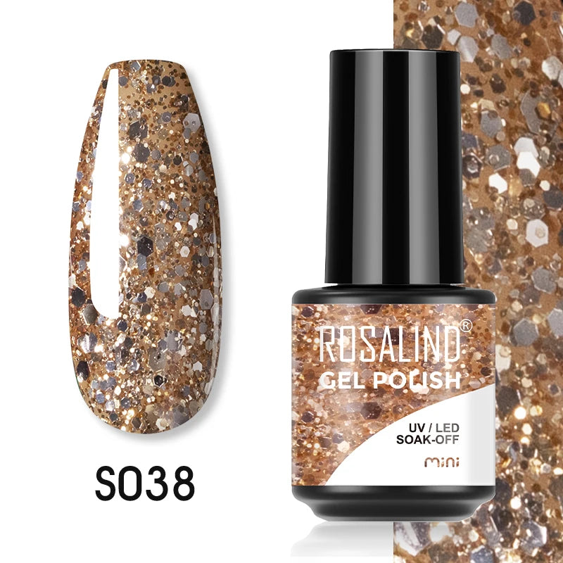 ROSALIND Gel Nail Polish Cat Eye Glitter UV Nail Gel Vernis Semi Permanent Gel Manicure Soak off Base Top Coat Hybrid Varnishes