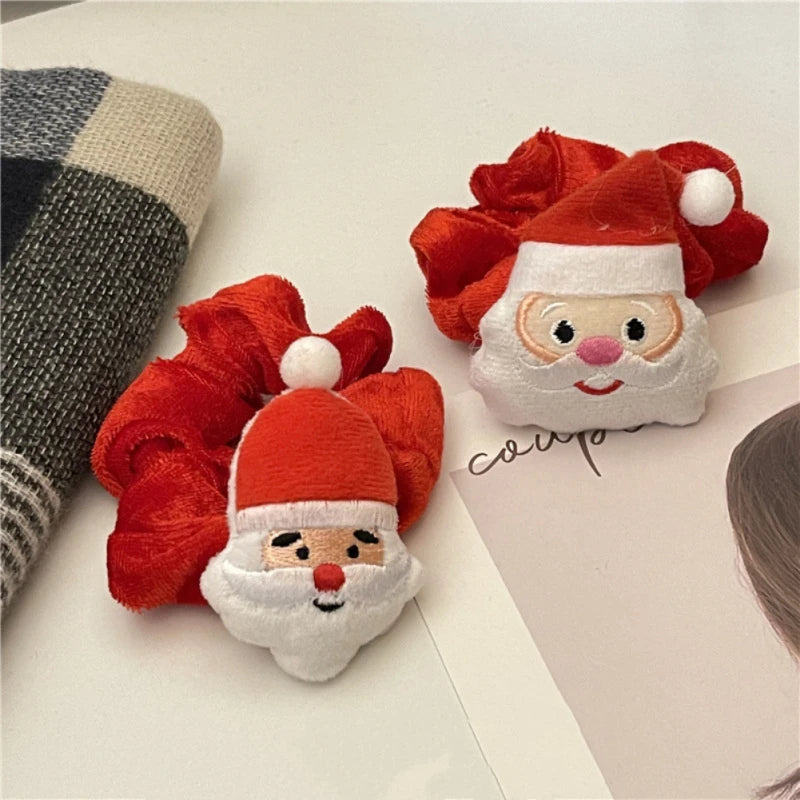 Cartoon Christmas Halloween Elastics Hair Ties Bracelet Santa Claus Christmas Tree High Ponytail Hair Rope Hair Accessories Gift