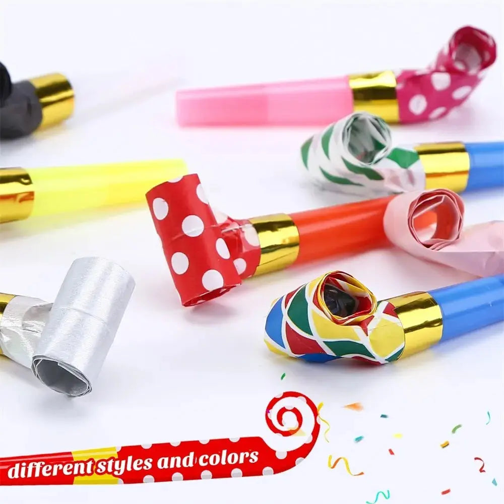 30PCS Colorful Whistles Toy Funny Toy Children Blowing Dragon Whistle Blow Roll Toys Baby Party Games Birthday Gifts Toddler Toy