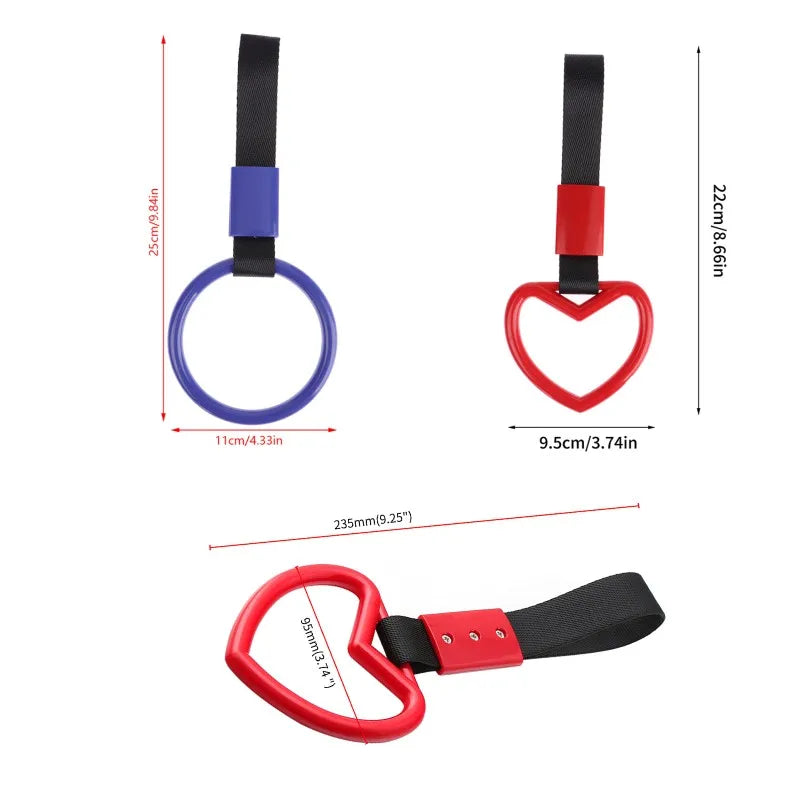 New 1pc Train Bus Handle Hand Strap Drift Charm Strap Drift Auto Accessories Car Styling car heart straps front tow hook