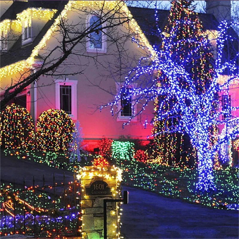 Xmas Outdoor Christmas Lights Led String Lights 100M 10M 5M Luces Decoracion Fairy Light Holiday Lights Lighting tree garland