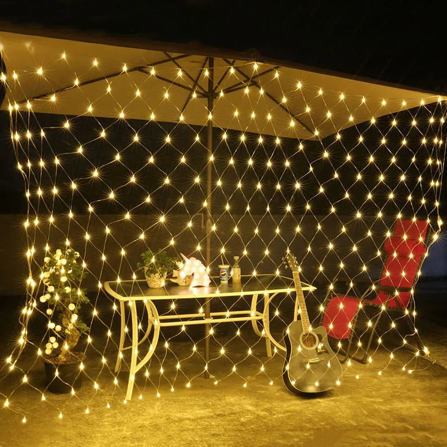 3x2/6x4M ED Net Light Outdoor Christmas Mesh String Light Waterproof Window Curtain Fairy Light for Holiday Party Decor