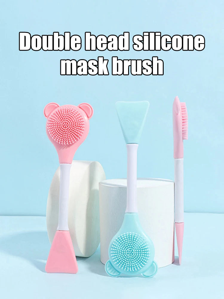 Cleansing Brush 2 In 1 Silicone Mask Brush And Facial Cleaning Brush Are Used For Exfoliation, Massage, Makeup Removal Skin Care