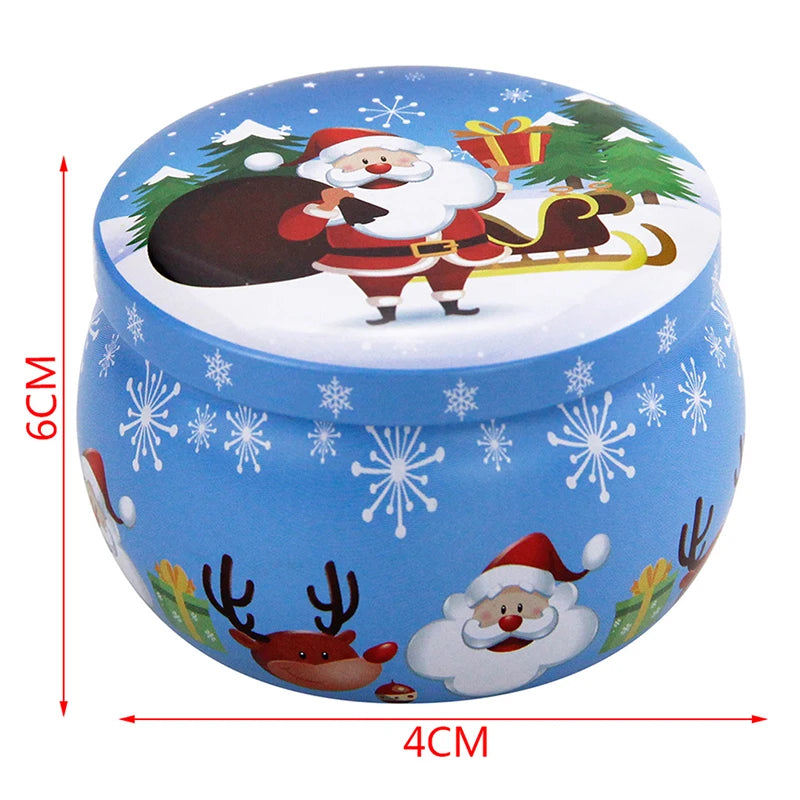 Empty Travel Christmas Aromatherapy Candle Jar Christmas Scented Candle Tin Jar Soy Wax Plant Candle Gift Box Only Empty Jar