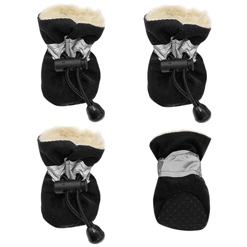 4pcs Antiskid Puppy Shoes Pet Protection Soft-soled Pet Shoes Winter Waterproof Prewalkers Soft Supplies Pet Paw Care Supplies