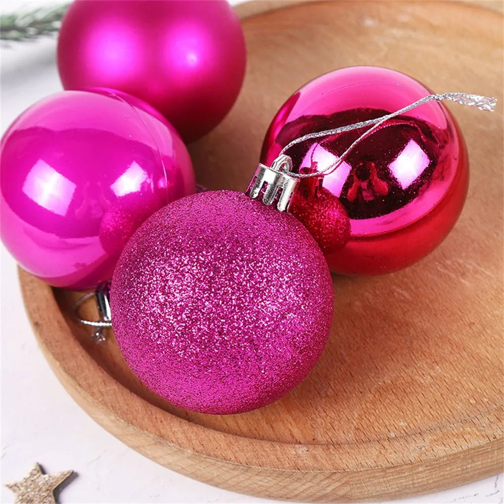 24pcs Christmas Balls Christmas Tree Ornaments Ball Hanging Xmas Tree Pendants Home Party Decor 2025 New Year Gifts Noel Navidad