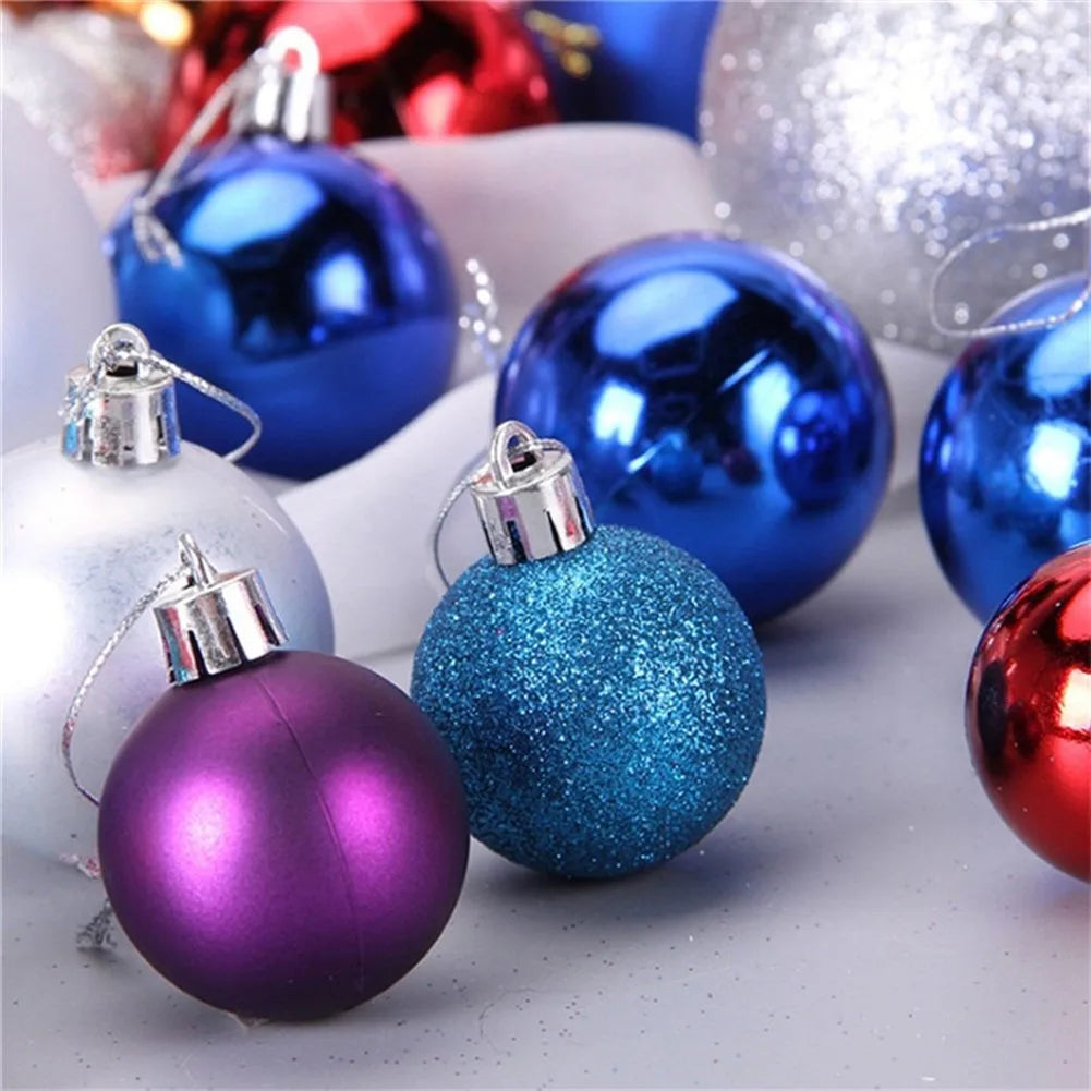 24pcs Christmas Balls Christmas Tree Ornaments Ball Hanging Xmas Tree Pendants Home Party Decor 2025 New Year Gifts Noel Navidad