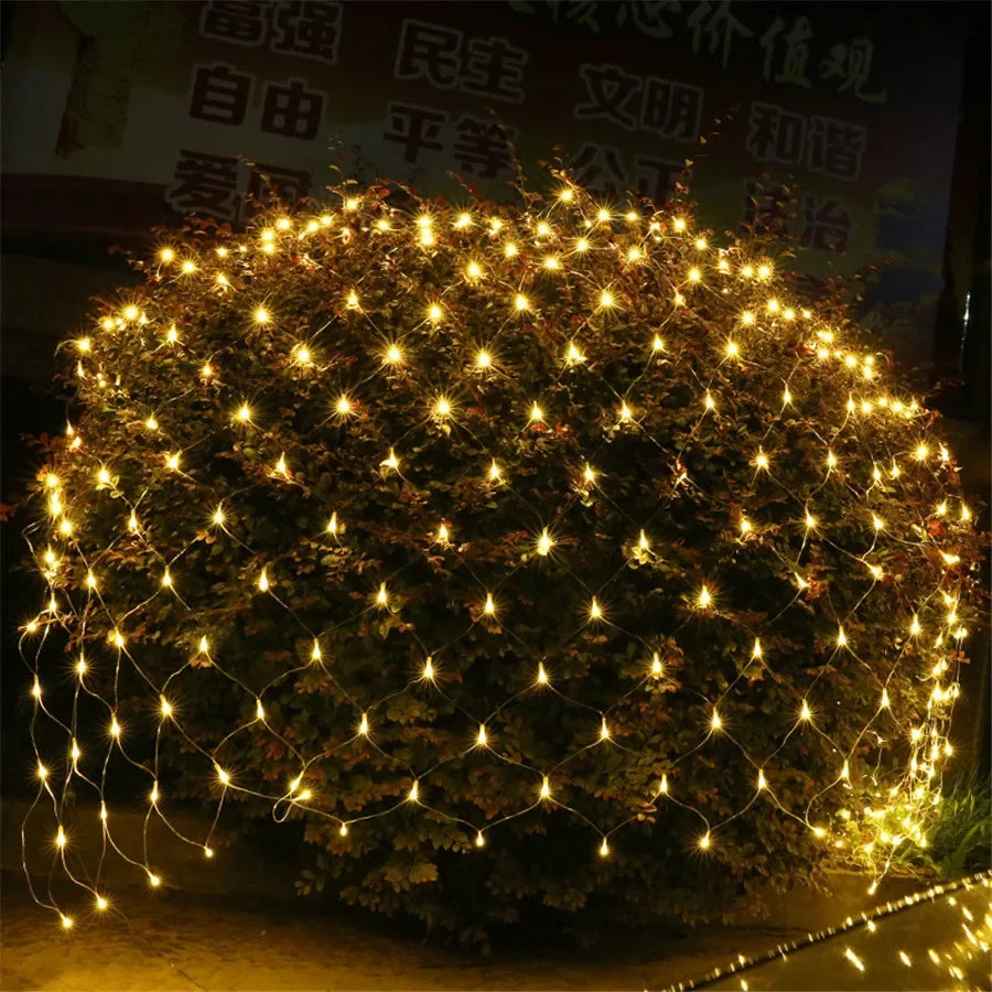 3x2/6x4M ED Net Light Outdoor Christmas Mesh String Light Waterproof Window Curtain Fairy Light for Holiday Party Decor