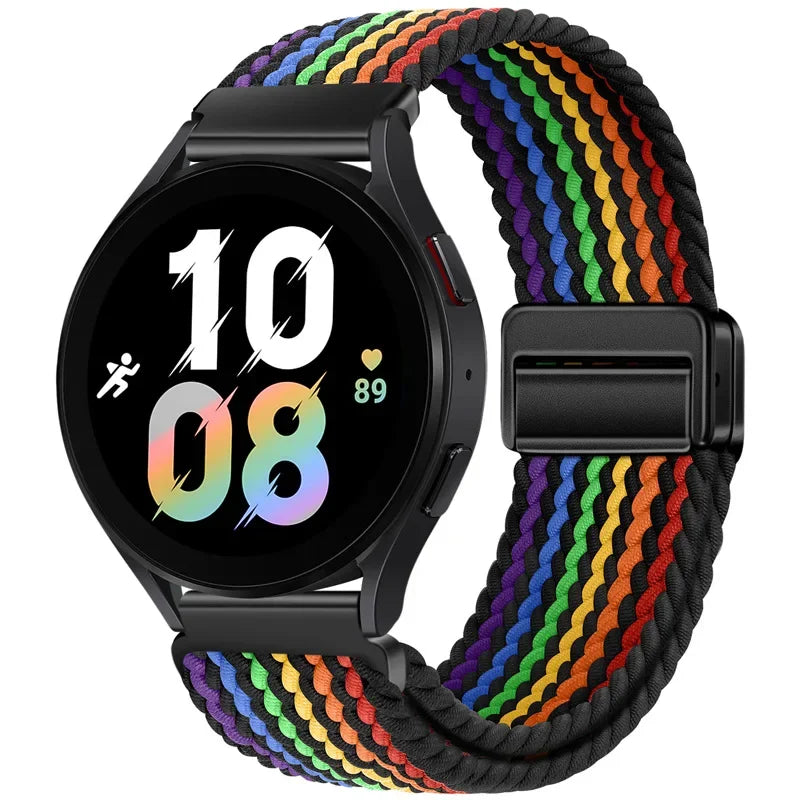 20mm 22mm Magnetic Braided Loop Nylon Strap For Huawei Watch 4/3/GT4-3-2 Pro Samsung Watch 6 5 4 3 Amazfit GTR/GTS Bracelet Band