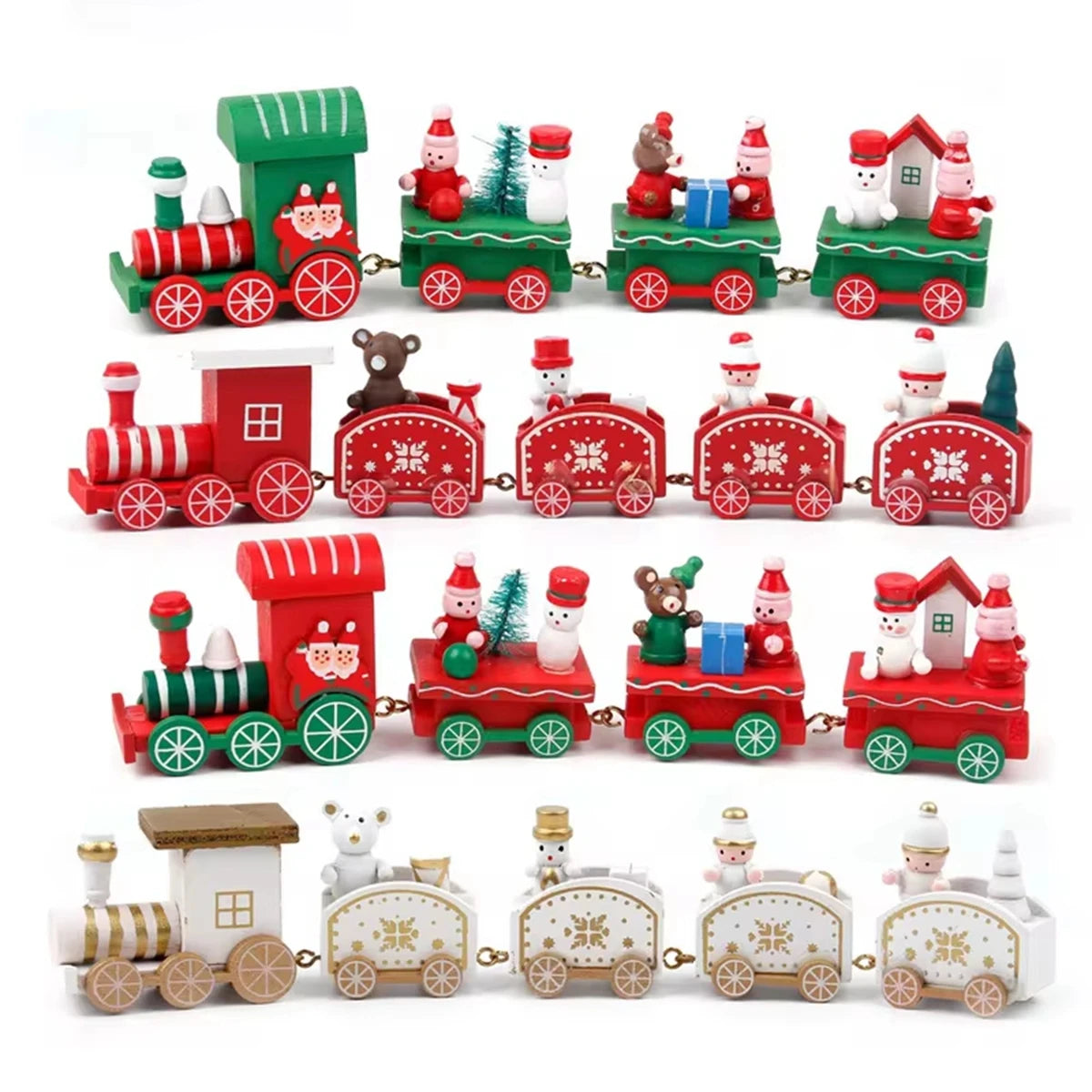 Christmas Train Merry Christmas Decorations For Home 2024 Cristmas Wooden Ornament Xmas Navidad Noel Gifts New Year 2025