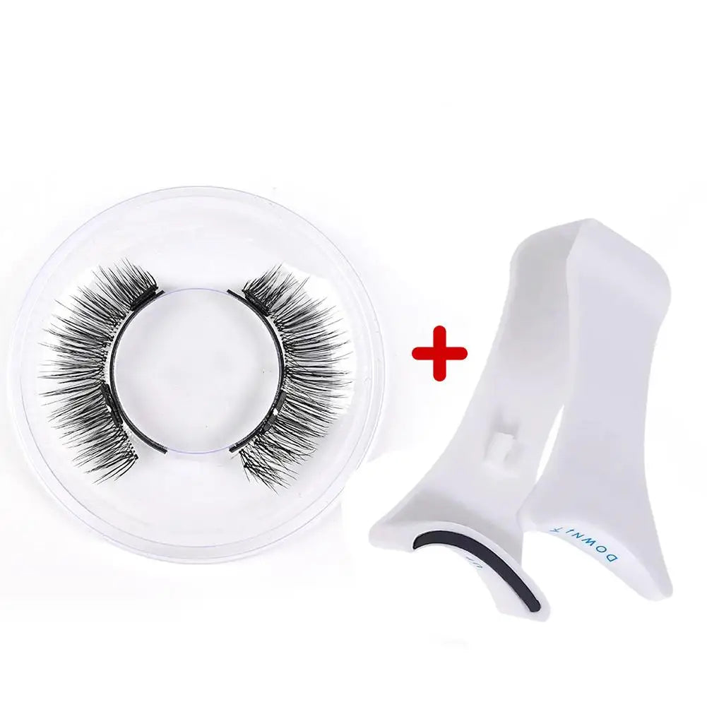 1pair Magnetic Eyelashes Handmade 3D Natural Magnetic False Eyelashes Reusable Magnetic Eyelashes Tweezers Set