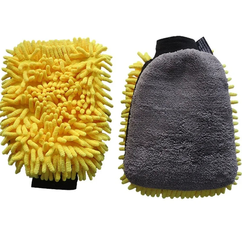 1/5pcs Car Washing Gloves Waterproof Microfiber Chenille Gloves Car Cleaning Mitt Detailing Brush Auto Care Double-faced Glove