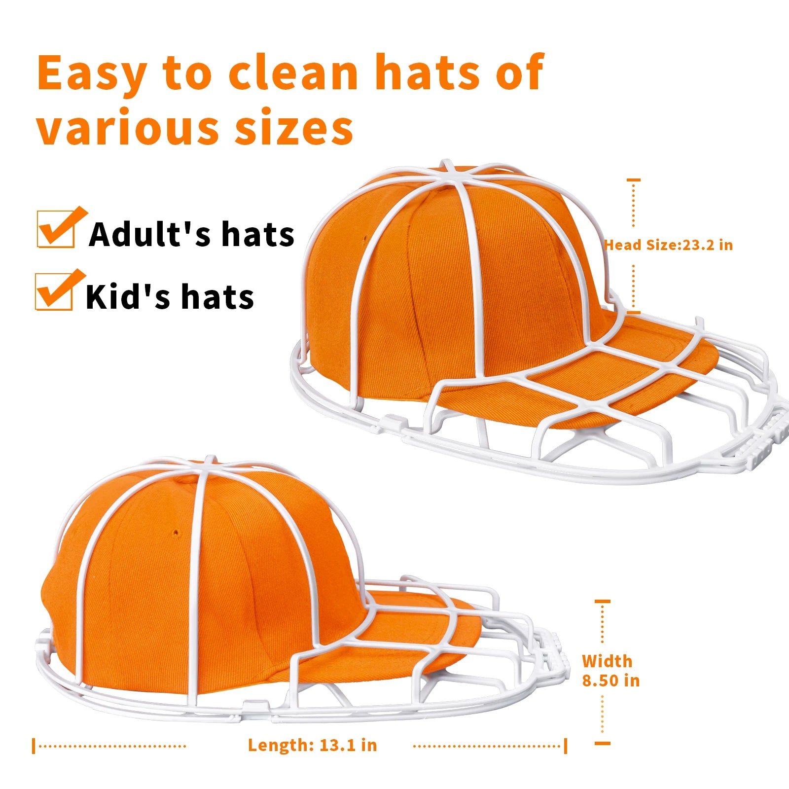 Multifunctional Baseball Cap Washer Fit for Adult and Kid's Hat, Washer Frame, Washing Cage Hat Cleaners, Shaper Protector