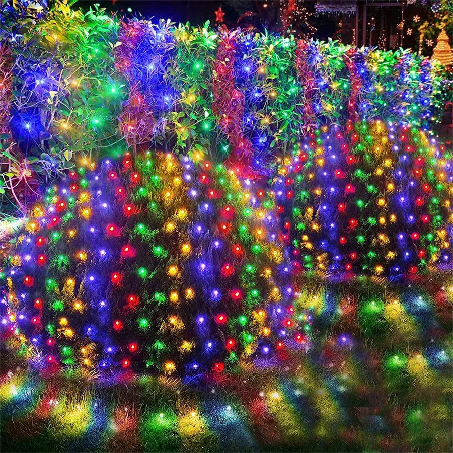 3x2/6x4M ED Net Light Outdoor Christmas Mesh String Light Waterproof Window Curtain Fairy Light for Holiday Party Decor