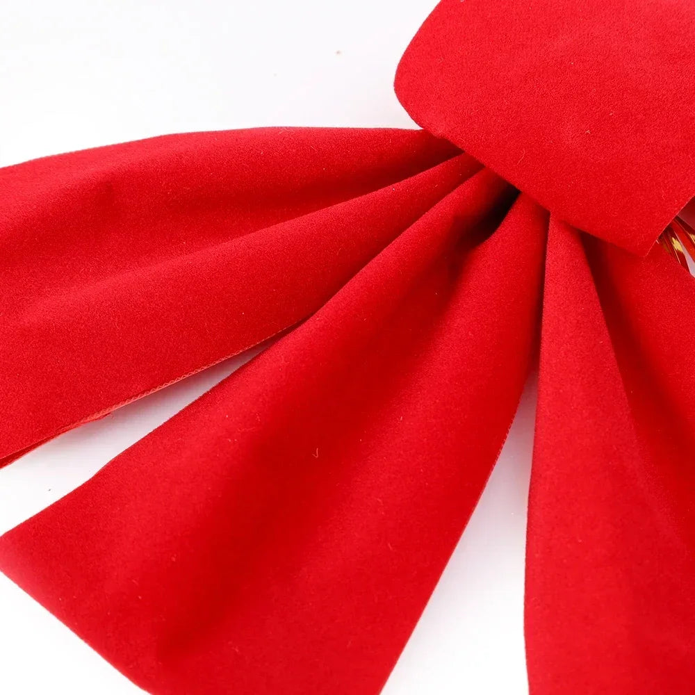 Big Bowknot Red Ribbon Christmas Tree Topper Decoration Red Bow Xmas Wedding Decor for Home Front Door Pendant Decor Party Prop