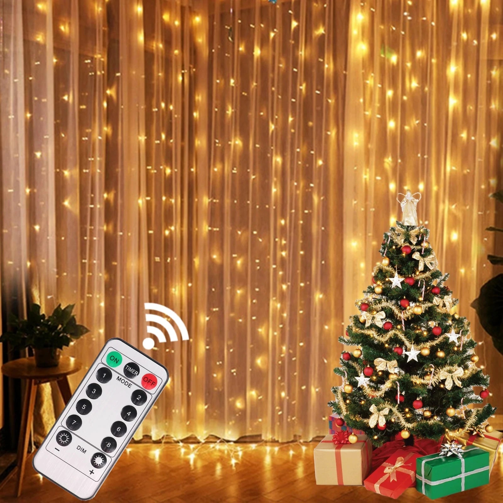 LED Garland Curtain Lights 8 Modes USB Remote Control Fairy Lights String Wedding Christmas Decor for Home Bedroom New Year Lamp