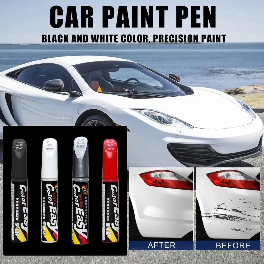 Car paint scratches repair brush pen waterproof water paint marker pen car tire tread care automotive  black white red silver