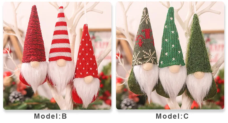 3pc Faceless Doll Knitted Hat Gnome Doll Gifts Xmas Merry Christmas Decorations For Home Dwarf Rudolph Doll New Year navidad